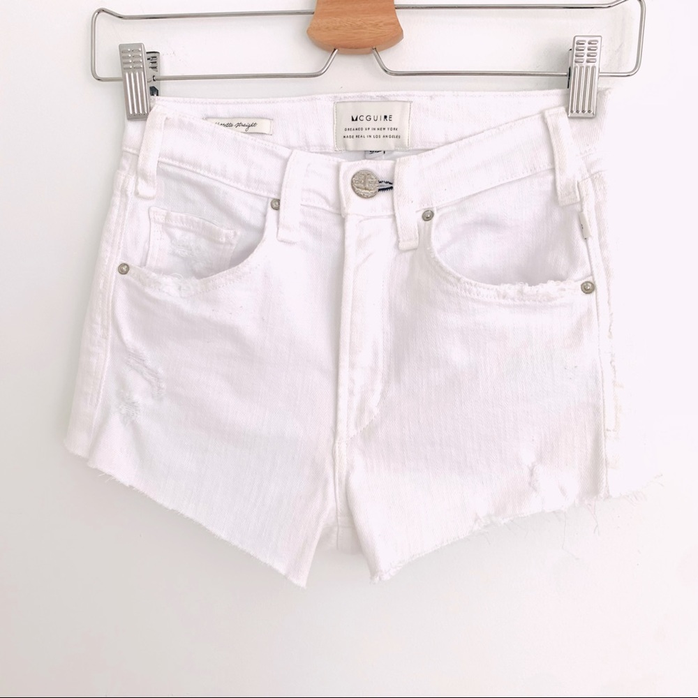 McGuire White Crop Valletta High Rise Shorts - Picture 5 of 14